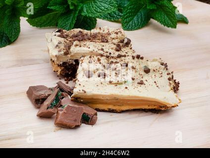 Traditionelles südafrikanisches, knusprig-herb-Dessert mit Pfefferminze Stockfoto