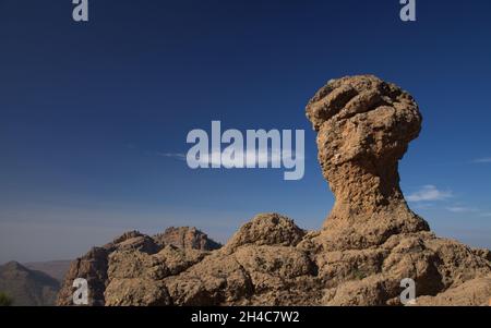 Gran Canaria, zentraler montainous Teil der Insel, Las Cumbres, dh die Summits, Felsformation Champion Stockfoto