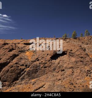 Gran Canaria, zentraler montainous Teil der Insel, Las Cumbres, dh die Summits, Landschaften entlang der beliebten Wanderroute Camino de Plata Stockfoto