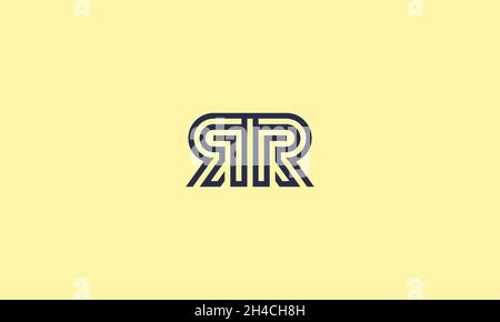BUCHSTABEN RR-LOGO-DESIGN MIT NEGATIVEM PLATZEFFEKT FÜR DIE ILLUSTRATION Stock Vektor