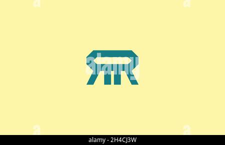 BUCHSTABEN RR-LOGO-DESIGN MIT NEGATIVEM PLATZEFFEKT FÜR DIE ILLUSTRATION Stock Vektor