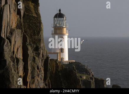 Landschaftlich Point Lighthouse, Isle Of Skye, Schottland Stockfoto