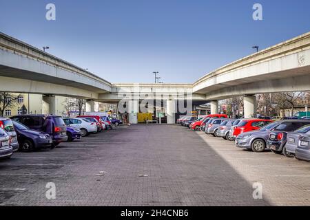 Betonbrücke, Schildhornstraße, Breitenbachplatz, Dahlem, Steglitz-Zehlendorf, Berlin, Deutschland Stockfoto