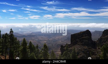 Gran Canaria, zentraler montainous Teil der Insel, Las Cumbres, dh die Summits Stockfoto