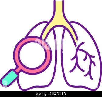 RGB-Farbsymbol für Lungenuntersuchung Stock Vektor