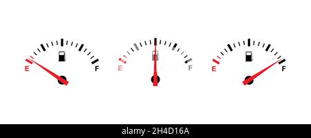 Symbolsatz Kraftstoffanzeige einfaches Design Stock Vektor