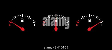 Symbolsatz Kraftstoffanzeige einfaches Design Stock Vektor