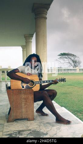 Eddy Grant bei seiner Baileys Plantation Barbados 1983 Stockfoto