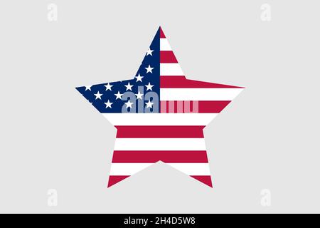 Symbol für die Flagge der usa mit Stern Stock Vektor