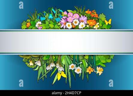 Blumen Hand gezeichnet Vektor-Doodles Illustration. Stock Vektor