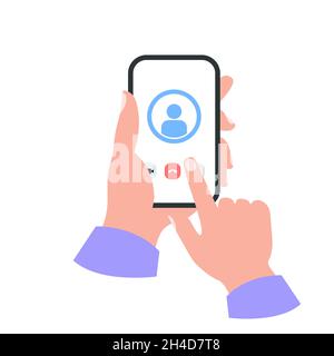 Smartphone in Hand Konzept. Videoanruf Stock Vektor