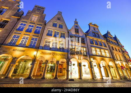 Bürgerhäuser, Prinzipalmarkt, Münster, Nordrhein-Westfalen, Deutschland Stockfoto