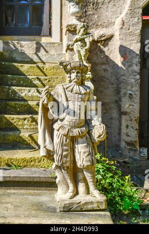 Statue, Schloss Hotel, Petershagen, Kreis Minden-Lübbecke, Nordrhein-Westfalen, Deutschland Stockfoto