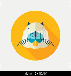 Flaches Symbol für Otterbiber. Vektorsymbol Tierkopf eps 10 Stock Vektor