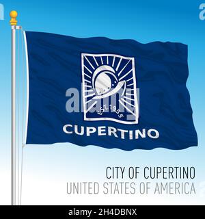 Flagge der Stadt Cupertino, Kalifornien, USA, Vektorgrafik Stock Vektor
