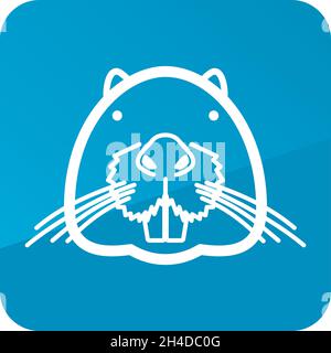 Otter, Biber Symbol. Tier Kopf Vektor symbol Eps 10. Stock Vektor