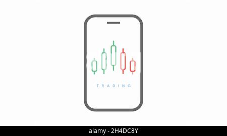 Symbol Für Den Handel Mit Smartphones. Vektor-isolierte, bearbeitbare, flache Illustration Stock Vektor