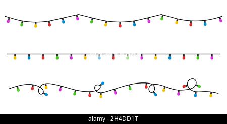 Weihnachtslichter Symbol Hintergrund gesetzt Stock Vektor