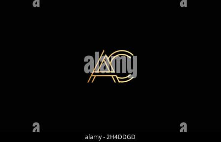 BUCHSTABEN AC-LOGO-DESIGN MIT NEGATIVEM PLATZEFFEKT FÜR DIE ILLUSTRATION Stock Vektor