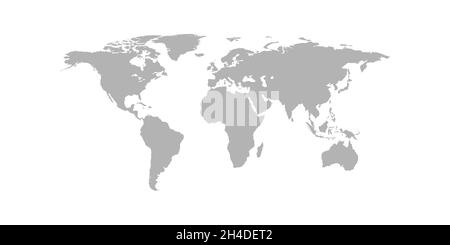 Weltkarte auf weißem Hintergrund Stock Vektor