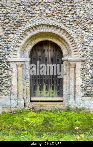Äußeres Detail der Kirche St. Mary und St. Peter in Kelsale, Suffolk Stockfoto