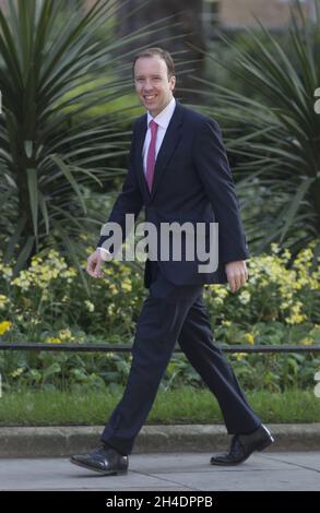 Der Minister für das Kabinett und Generalzahler Matthew Hancock nimmt am 17. Mai 2016 an einer Kabinettssitzung in der Downing Street Teil. Stockfoto