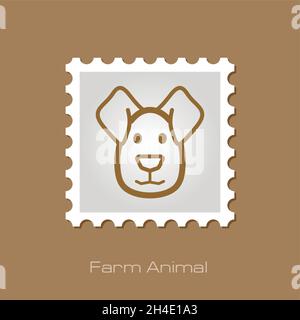Hundestempel. Vektorgrafik Tierkopf, Folge 10 Stock Vektor