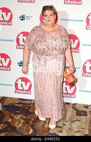 Anne Hegerty nimmt an den TV Choice Awards Teil, die im Hilton Hotel, Park Lane, London, verliehen werden Stockfoto