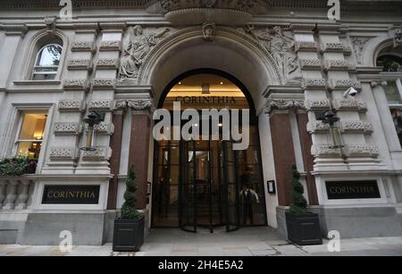 Eine Gesamtansicht des Corinthia Hotels in Whitehall Place, London. Bild datiert: Dienstag, 10. September 2019. Bildnachweis sollte lauten: Isabel Infantes / EMPICS Entertainment. Stockfoto