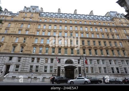 Eine Gesamtansicht des Corinthia Hotels in Whitehall Place, London. Bild datiert: Dienstag, 10. September 2019. Bildnachweis sollte lauten: Isabel Infantes / EMPICS Entertainment. Stockfoto