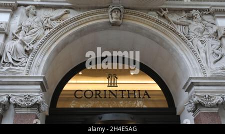 Eine Gesamtansicht des Corinthia Hotels in Whitehall Place, London. Bild datiert: Dienstag, 10. September 2019. Bildnachweis sollte lauten: Isabel Infantes / EMPICS Entertainment. Stockfoto