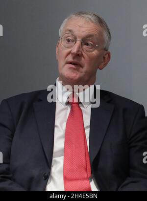 Hilary Benn, Vorsitzende des Brexit-Ausschusses des Unterhauses, spricht auf einer Randveranstaltung am dritten Tag der Labour Party Conference im Brighton Center in Brighton. Bild datiert: Montag, 23. September 2019. Bildnachweis sollte lauten: Isabel Infantes / EMPICS Entertainment. Stockfoto