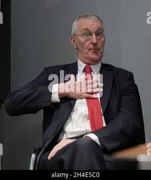 Hilary Benn, Vorsitzende des Brexit-Ausschusses des Unterhauses, spricht auf einer Randveranstaltung am dritten Tag der Labour Party Conference im Brighton Center in Brighton. Bild datiert: Montag, 23. September 2019. Bildnachweis sollte lauten: Isabel Infantes / EMPICS Entertainment. Stockfoto