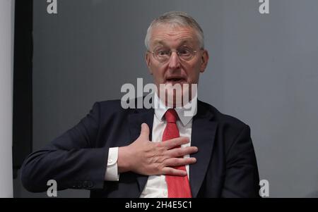 Hilary Benn, Vorsitzende des Brexit-Ausschusses des Unterhauses, spricht auf einer Randveranstaltung am dritten Tag der Labour Party Conference im Brighton Center in Brighton. Bild datiert: Montag, 23. September 2019. Bildnachweis sollte lauten: Isabel Infantes / EMPICS Entertainment. Stockfoto