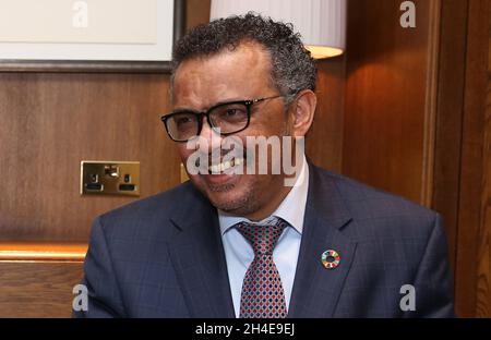 Datei Foto vom 04/07/18 des Generaldirektors der Weltgesundheitsorganisation, Dr. Tedros Adhanom Ghebreyesus, der auf seiner täglichen Pressekonferenz Briefing, dass die Covid-19 Pandemie â € œspeeding upâ € und die â € œworst ist noch zu comeâ € gewarnt. Ausgabedatum: Dienstag, 30. Juni 2020. Stockfoto