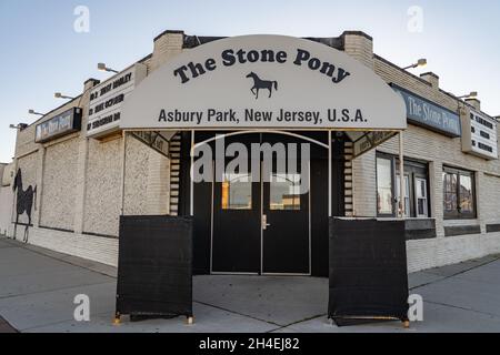 Der Stone Pony-Musikclub im Asbury Park, New Jersey, ist ein historischer Musikclub, der Bruce Springsteen und Bon Jovi ins Leben gerufen hat Stockfoto