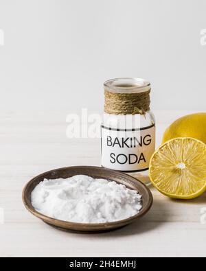 Mit Backpulver organische Reinigung Haus Produkte. Auflösung und hochwertige schöne Fotos Stockfoto