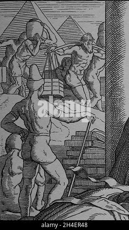 Exodus. Moses fordert die Freilassung der Israeliten. Details. Gravur, 19. Jahrhundert. Stockfoto