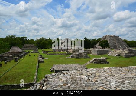 Archäologische Stätte Mayapan in der Gemeinde Tecoh, Yucatan, Mexiko. Stockfoto