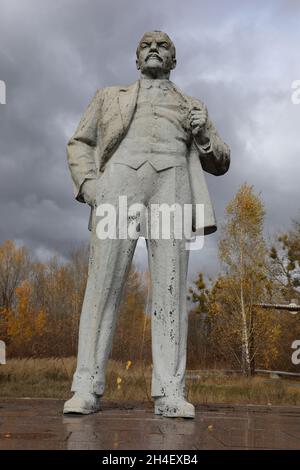 Eine der letzten beiden verbliebenen Statuen Lenins in der Ukraine Stockfoto