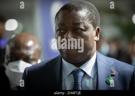 Glasgow, Großbritannien. Präsident von Togo, Faure Gnassingbé, bei der 26. UN-Klimakonferenz, bekannt als COP26, am 2. November 2021 in Glasgow, Schottland. Foto: Jeremy Sutton-Hibbert/Alamy Live News. Stockfoto