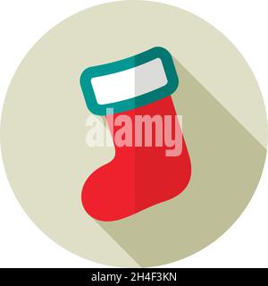 Weihnachten Socken flache Symbol, Vektor-Illustration eps 10 Stock Vektor