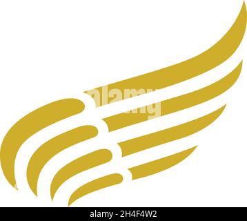 Goldenes Flügelemblem. Engelszeichen. Symbol der Gnade Stock Vektor