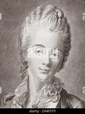 Madame Du Barry. Jeanne Bécu, Comtesse Du Barry, 1743 -1793. Herrin von Louis XV Nach einer Arbeit von G. Herreyns. Stockfoto