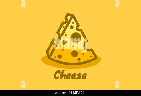 Käse Bio-Symbol, Lebensmittel Objekt weißen Hintergrund. Vektorgrafik Stock Vektor