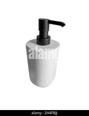 Kosmetikspender Flasche für Flüssigseife. Pumpflasche auf weißem Hintergrund isoliert Stockfoto