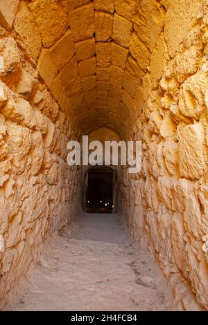 Herodium oder Herodeion , auch bekannt als Mount Herodes-Herodion – das Schloss und Grab von König Herodes – unterirdische Wassersysteme Stockfoto