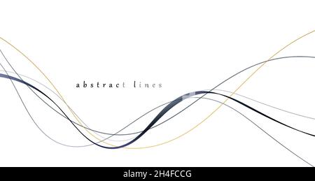 Vektor abstrakte bunte fließende Wellenlinien. Design-Element für Hochzeitseinladung, Grußkarte Stock Vektor