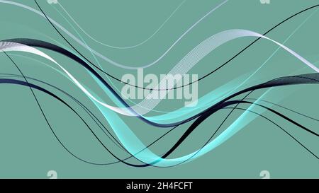 Vektor abstrakte bunte fließende Wellenlinien. Design-Element für Hochzeitseinladung, Grußkarte Stock Vektor