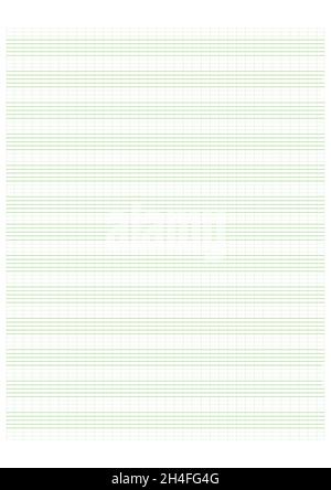 Diagrammpapier. Bedruckbares Rasterpapier mit Stabpapier auf weißem Hintergrund. Ein leeres Notenblatt mit Personal. Geometrisches Muster für Komposition, Bildung Stock Vektor
